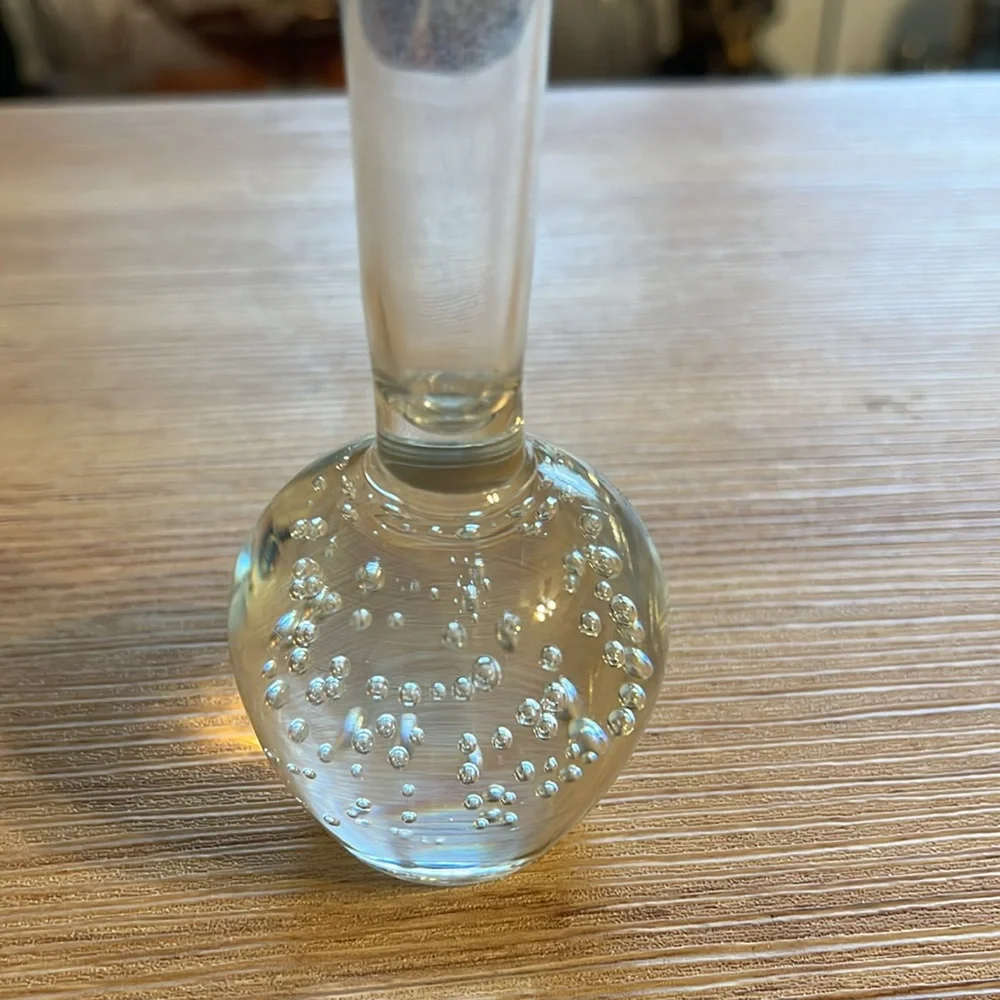 Mid Century Modern Murano Controlled Bubble Archimede Seguso Glass Bud Vase 8”
